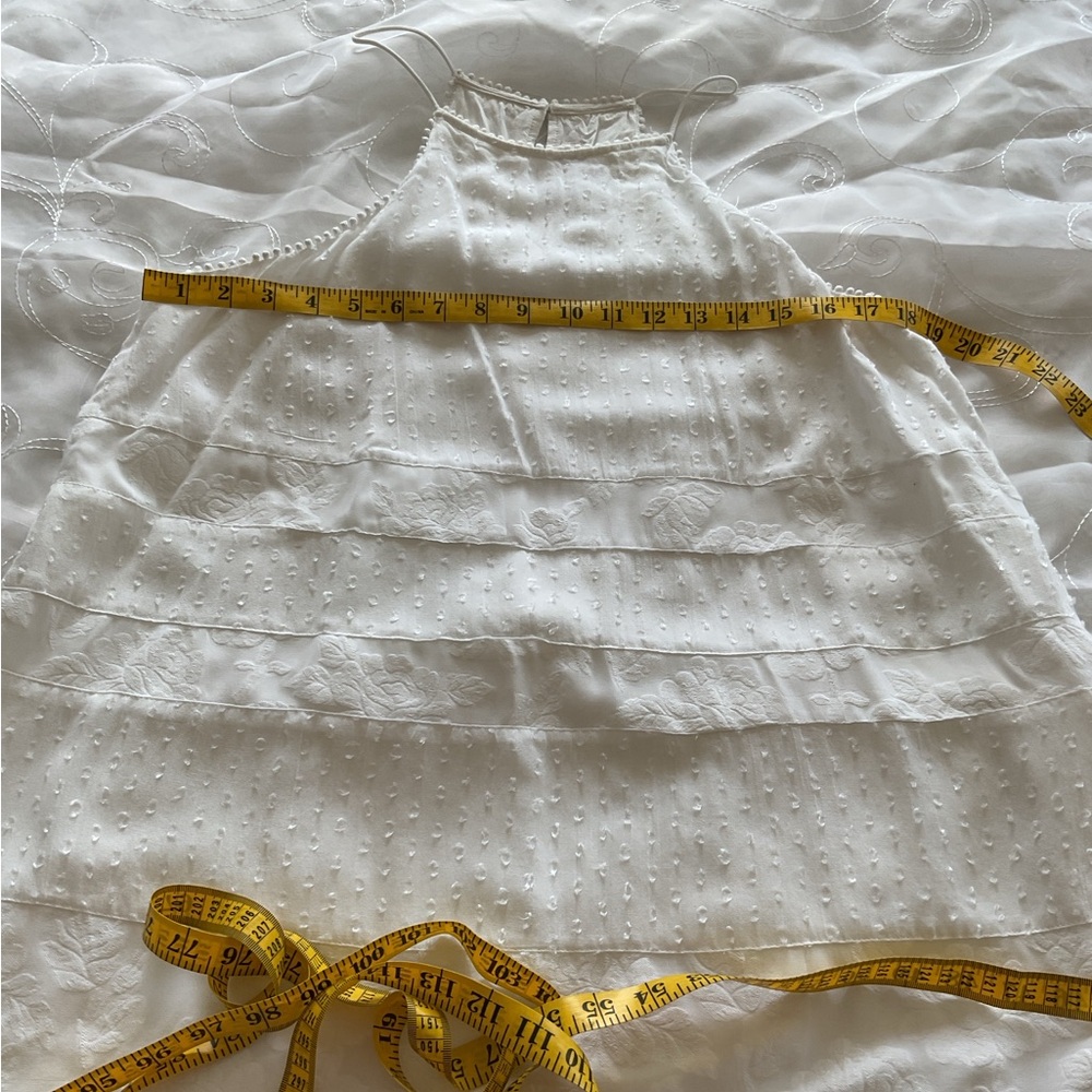 Loft Sleeveless Large White Mini Dress with Floral Print - Picture 3 of 8